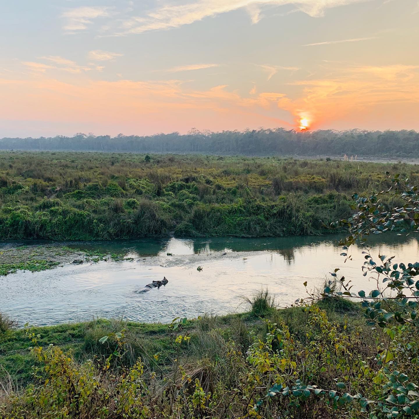 Sunset over Chitwan, Nepal